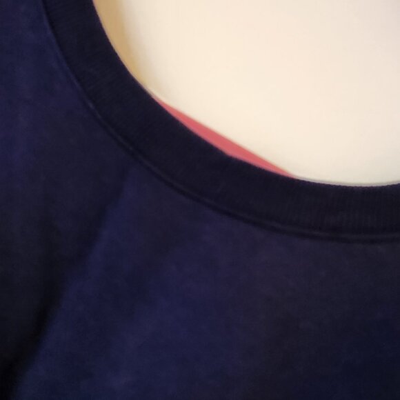 Kenzie Jeans Navy Striped Bow Top Sweatshirt Cotton Rayon Spandex Size M-L - Picture 3 of 13